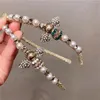 Cerchietto per capelli con ape carino Cerchietto per capelli con farfalla di perle Cerchietti per capelli per donne Ragazze Fascia per capelli con strass in cristallo Accessorio da sposa casual290P