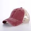 8 colori parasole cappello a coda di cavallo uomo donna cappelli da baseball lavati sport all'aria aperta protezione solare regolabile protezioni in rete T9I001300