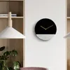 Duvar Saatleri Saat Siyah Ve Beyaz Doğal Mermer Timepiece Pirinç Pointer Ev Dekor