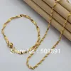 Ohrringe Halskette SE690 Mode 24k Gold Abdeckung Schmuck Sets 2mm Twist Kette Halsketten Armbänder Für Frauen Männer Hochzeitstag bijouter