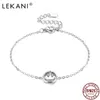 Lekani 925 sterling armbanden bangle vrouwen smiley gezicht verstelbare CZ armband fijne zilveren sieraden cadeau