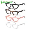 SOOLALA 4 Pairs Flat Top Blue Light Blocking Lens Reading Women Small Butterfly Eyeglasses Frame Presbyopic Glasses New