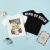 Summer Kid Boy Street Style Car Letter T-shirt 210528