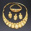 Set di gioielli color oro Dubai per donna Collana africana Orecchini Set di gioielli da sposa italiani Accessori da sposa