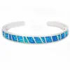 Jzb0058 bländande blå opal armband toppkvalitet smycken manschett för män kvinnor älskare gåva pulseras Q0717