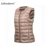 Schinteon S-8XL Gilet ultraleggero da donna Casual Slim White Duck Bottoming Senza maniche Inverno Warm Liner Abbigliamento 210923