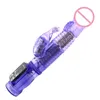 Vibratrice de lapin Dildo Pinis Vibrateur clitoris stimule le masseur transparent perle rotative jouet sexe féminin pour les femmes253f9284991
