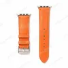 Classic Orange Fashion Designer Watch Straps 38mm 40mm 41mm 42mm 44mm 45mm for Watches Series 1 2 3 4 5 6 Top Quality Leather Smart Bands Deluxe Wristband Watchbands