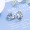 Hoop & Huggie Elegant Leaf Shape Earrings Cubic Zircon Gold Color Surround Small For Women Mini Slim Circle Earring Jewelry