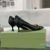 Designer Dress Shoes Women Metal Buckle Patent Leather Cowhide Pointed Toe Stiletto Heel High Heels Lady Spring Autumn 7CM Heeled Boat 3022