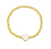 Beaded Strands Wholesale Fashion Enamel Heart Shaped Bracelet Gold Plated Elastic Cord Adjustable Inte22