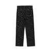Мужские джинсы окрашены буквы промывают ретро прямые джинсовые штаны мужские и женские хип-хоп свободные случайные брюки