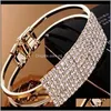 Bracelets Jewelryfashion Women Bangle Wristband Bracelet Crystal Cuff Bling Lady Gift Girls Wedding Korean Jewellery Ps1915 Drop Delivery 202