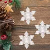 12pcs Natal floco de neve claro cristal acrílico strass congelados para pingente de árvore de natal diy decorativo artesanato de scrapbooking decoração