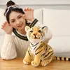 23/27 / 33cm de Alta Qualidade Kawaii Squatting Tiger Plush Toy Simulação Tigres Boneca Macio Presentes de Aniversário de Natal para Crianças LA299