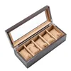 Watch Boxes & Cases 2X Men And Women 5 Slot Storage Box With Window Mechanical Display Cabinet Dark Brown Khaki Hele22