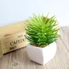 Mini plantas verdes artificiais com pote cerâmico PVC Bonsai em vaso Paisagem de paisagem suculenta cactos para decoração de casa decoração decorativa flores w