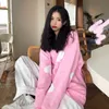 felpa da donna ragazza infantile stampa nuvola rosa versione coreana allentata studentessa girocollo stile Harajuku 210526
