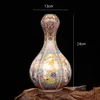 Jingdezhen Antique Ceramic Email Vase Square Vasen Blumen und Vögel Muster Ancient Ming und Qing Porzellan