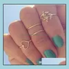 Cluster ringen sieraden 15 stijlen punk rock gouden stapel plain band midi mid vinger knokkel set voor vrouwen ring dunne C623 drop levering 2021 LPJ1