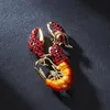 Pins, Brooches Women Rhinestone Lobster Enamel Animal Brooch Pin Corsage Suit Lapel Accessory Cute Badge Jewelry Birthday Gift For Kids