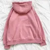 Mignon Rose Zip-up Femme Hoodies Lettres Polaire Automne Hiver Sweats Style Preppy À Capuche Ropa Mujer 19193 210415