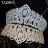 Big Tiaras Zircon Crowns Bridal Свадебные головные уборы Женщины Аксессуары для волос Свадебная Диадема Для Паргейт Партия CZ Голова Ювелирные Изделия Королева X0625