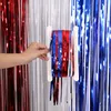 Unabhängigkeitstag-Dekorationen, rot, weiß und blau, Glitzer, Gold, Fransen, Folie, Hintergrund, Vorhänge, Junggesellenabschieds-Party-Dekoration