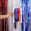 Decorazioni per il Giorno dell'Indipendenza Rosso Bianco e Blu Glitter Frange dorate Foil Tende sullo sfondo Decorazione per addio al nubilato5599799