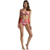 Kadın Mayo Megartico Brezilyalı Bikini Kırmızı Çiçek Baskı Push Up Bandeau 2021 Mujer Halter Yüksek Bel Kadın Mayosu Suits Beachwear