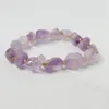Frosted Crys Crystal Strands Pulseira Real Ametista Roxo Cura Chakra Stone Para Mulheres