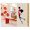 Fashion Beautiful Wall Stickers Removable vinyl Showcase Shop Glass Home Decoration Wallpaper Free 210420