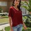 Women Plus Size Fashions T Shirt Summer Short Sleeve V-neck Casual Vintage Tops Ladies Streetwear Tee Shirt Femme 210608