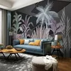 Wallpapers personalizado 3d po mural retro floresta tropical árvore folhas papel de parede para quarto sala de estar sofá cenário não tecido cobertura de parede não tecido