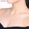 Vojefen AU750 18K Real Gold Link Ожерелье для женщин, Пшеница / Веревка / Коробка Цепочка Choker Fine Ювелирные Изделия Подарок