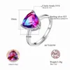 CZCITY Nature Rainbow Fire Mystic Topaz Finger Rings for Women Anniversary 925 Sterling Silver Wedding Ring Female 211217