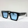 Męskie okulary przeciwsłoneczne OW40001 mody okulary mody luksusowa marka All-Match Black Square Frame Blue Lens Dekoracja świątyni A2937