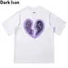 Bandana Break Heart Hip Hop T-shirt Summer Letters Printed Streetwear Men's Tshirt Cotton Tee Shirts Black White 210603