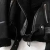 Мех с длинными рукавами Свободный ремень Теплый женский пиджак из ягненка шерсть зима утолщенные локомотивные ослабесы женское пальто 211109