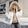 Kvinnors Down Parkas Casual Slim Fit Short Coat Fluffy Faux Fur Zipper Hooded Jacket Outwear1