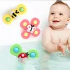 3pcs Cartoon Animal Bath Toy For Kids ABS Colorful Insect Fidget Spinner Relieve Stress Gyro Educational Rattle Baby 210712