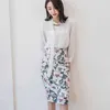 High Waist Floral Print Skirts Vintage Elegant Office Lady Bodycon Women Summer Pencil Korean harajuku 210629