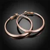 4cm Matte Circle Round Hoop Earrings 18k Gold Filled Classic Simple Sexy Women Jewelry Gift