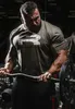Män Mode 100% Bomull T-shirt Bodybuilding Workout Muscle Casual Short Sleeve T Shirts 210716
