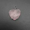 Natursten kristall hjärta silver pläterade handgjorda hängande halsband för män kvinnor party club smycken med kedja