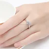 Moissanite Anello di fidanzamento con diamante aperto anelli regolabili per gioielli da donna alla moda volontà e sabbia