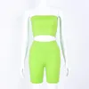 Fashion Women Suit Sexy Solid Color Crop Top And Shorts Female Two-Piece Set Casual Summer Ladies Women's Two Piece Pants