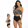 Matching Family Mother and Daughter Bikini Sets Swimsuits Swimwear Women Print Swimsuit Child Baby Kid Girl Beach 210724