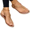 Kvinnors Sandaler Rinestone Flats Skor För Kvinnor Spänne Strand Sandaler Sommarskor Flip Flops Chaussures Femme Platform Sandaler C0410