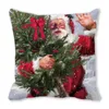 Almofada/travesseiro decorativo Decoração de Natal Tampa de almofada de 18x18 polegadas Papai Noel com barba branca Tampas de arremesso de arremesso de barba de natal caseiro de Natal